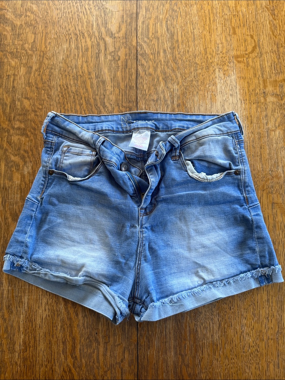 NOBO Light Blue Distressed Denim Shorts